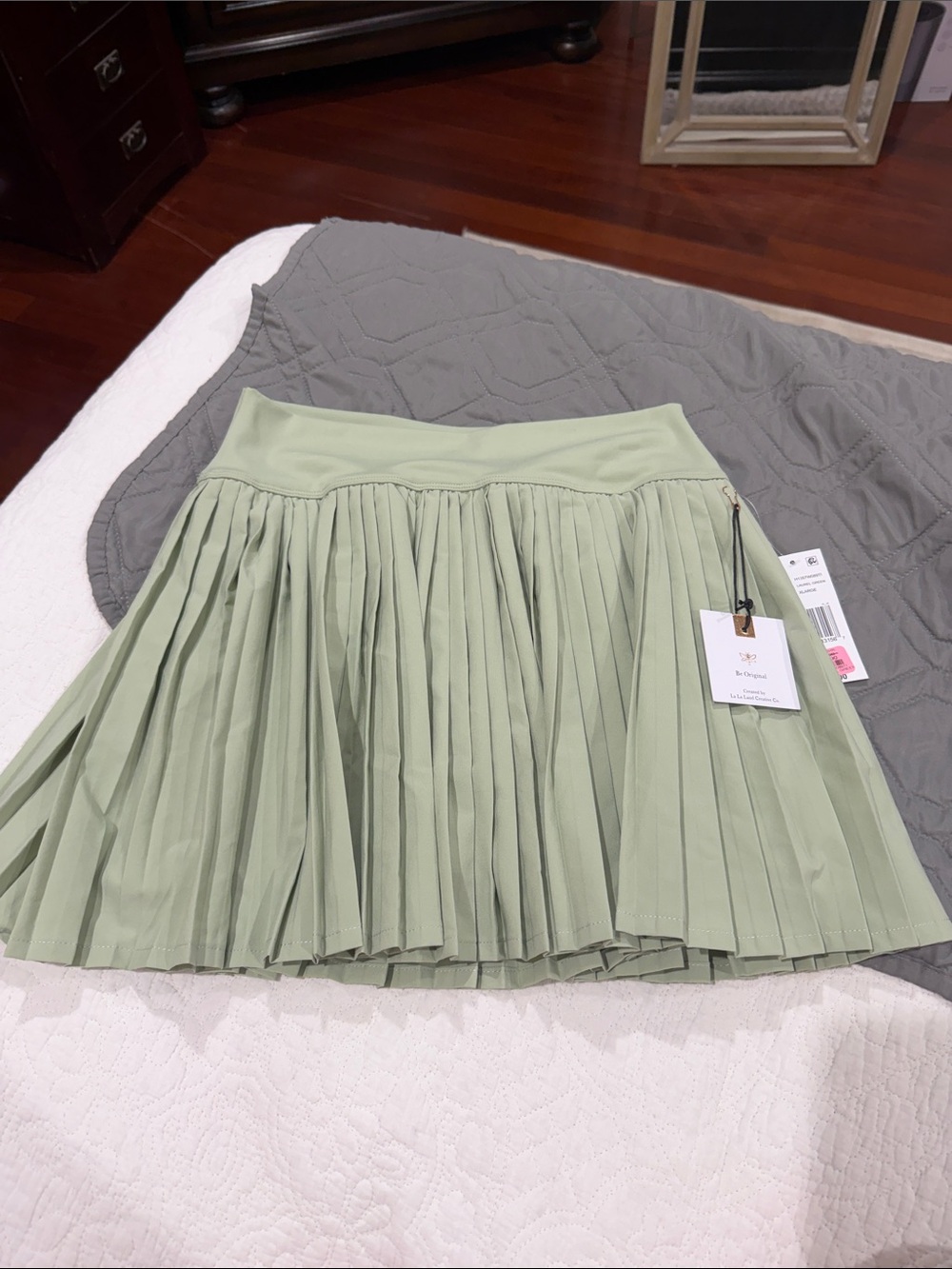 Girls' Pleated Skort in Sage Green